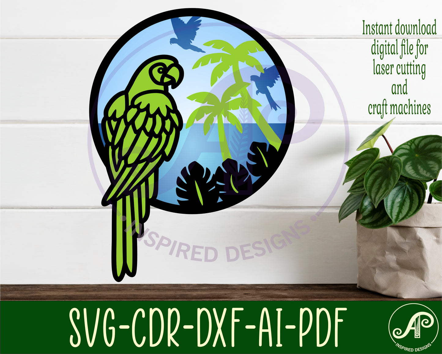 Parrot wall sign design SVG / DXF / AI / PDF / CDR