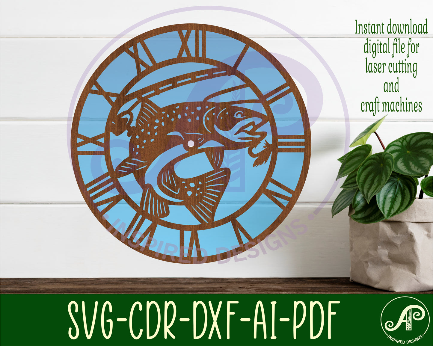 Fish clock template design