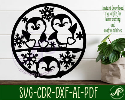 Penguin wall sign design SVG / DXF / AI / PDF / CDR