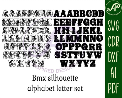 BMX alphabet letter set. 50 letter options