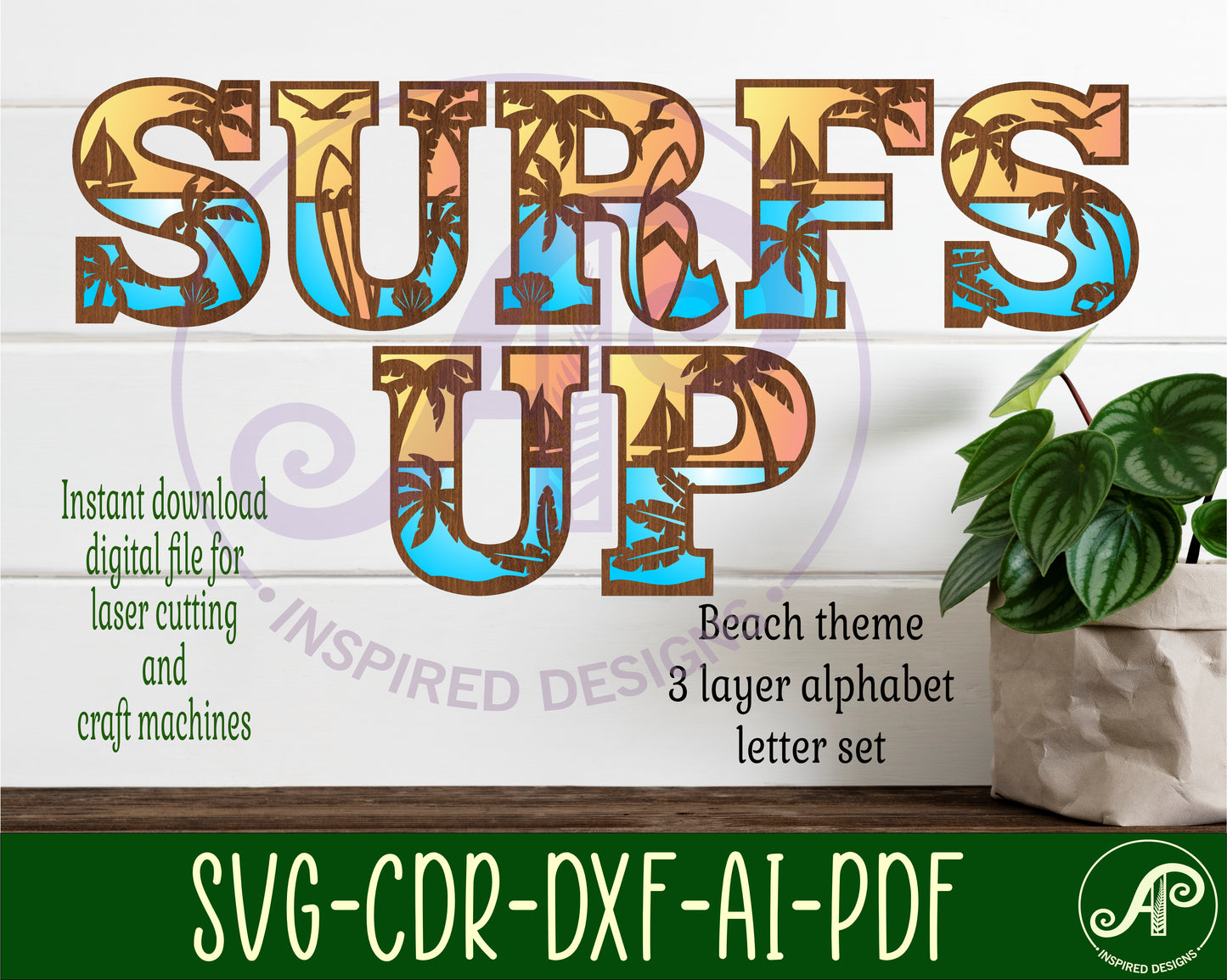 Beach alphabet letter set. 58 letter options