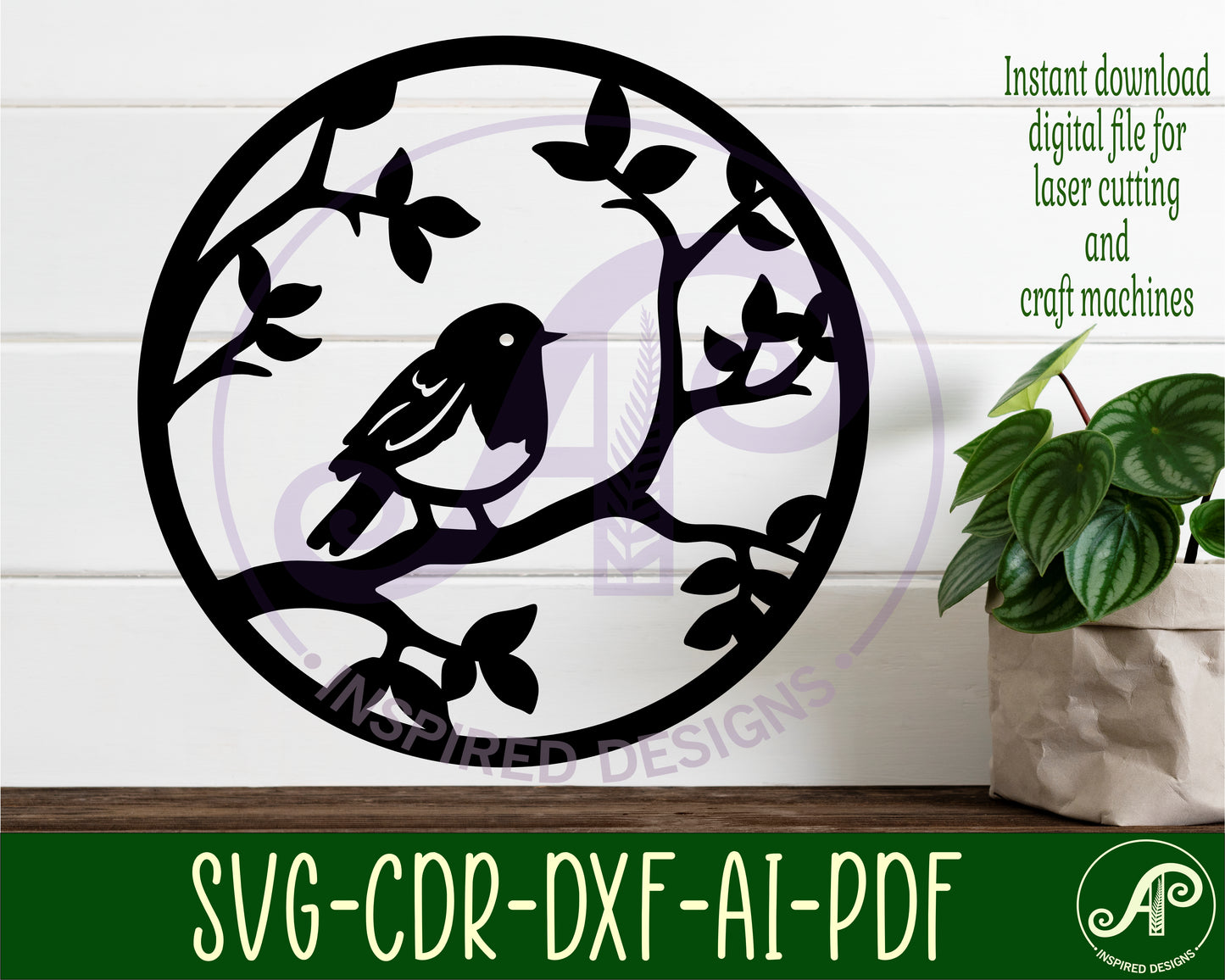 Bird wall sign design SVG / DXF / AI / PDF / CDR