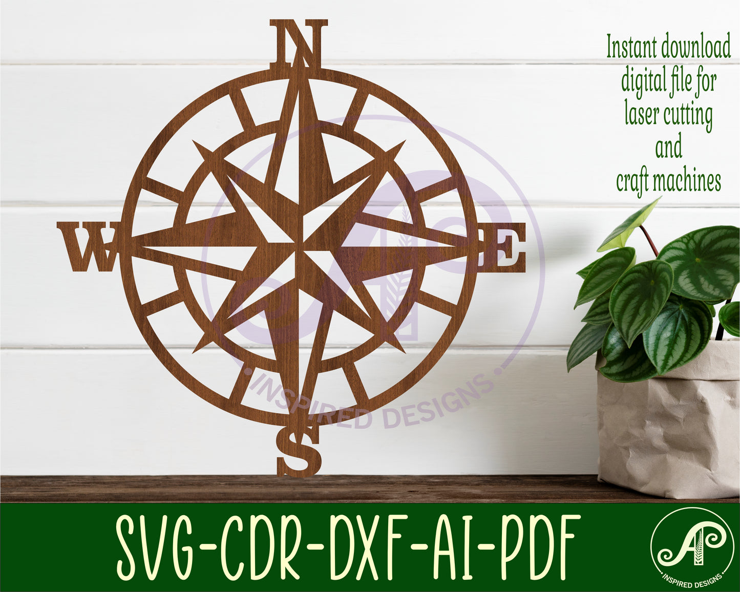 Compass wall sign design SVG / DXF / AI / PDF / CDR