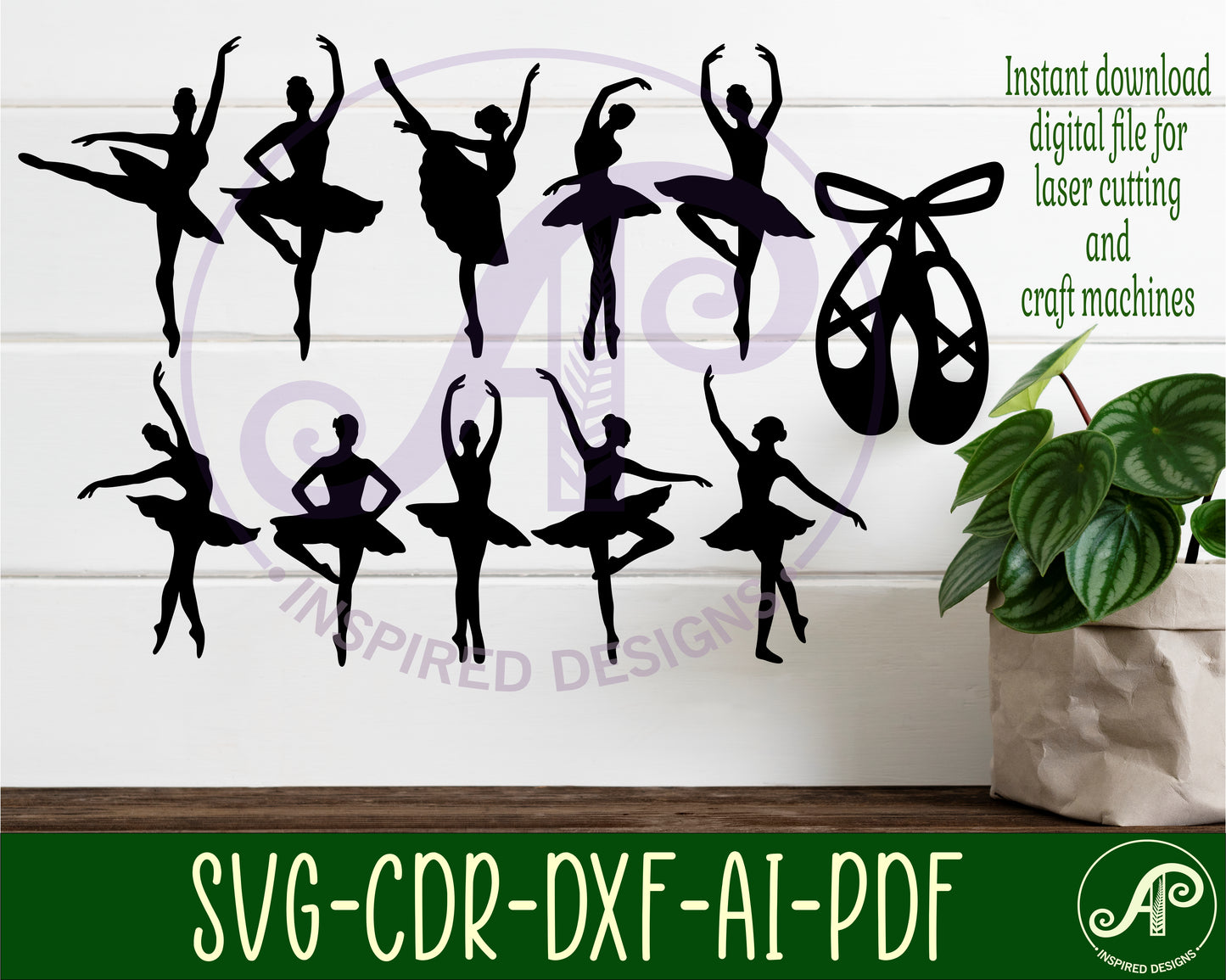 Ballerina designs, 11 silhouette shapes