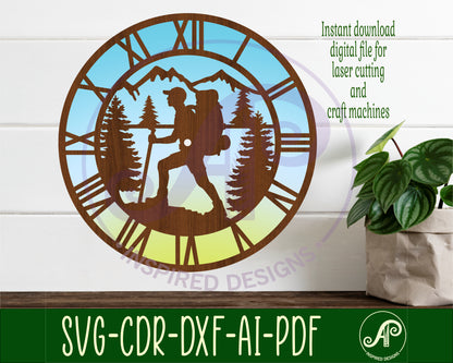 Hiking wall clock template designs