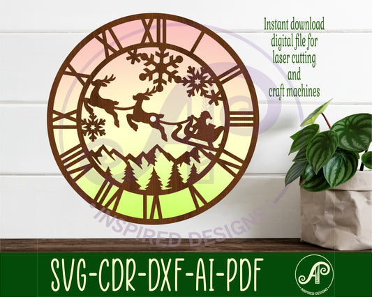 Christmas wall clock template designs