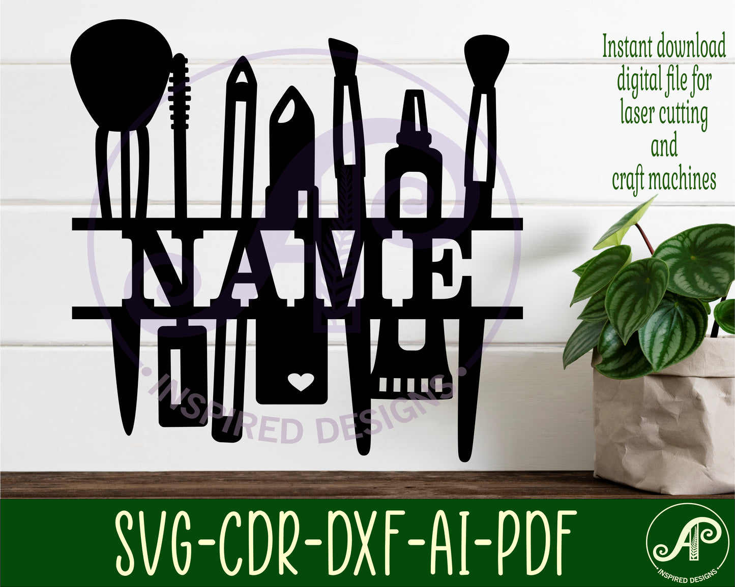 Cosmetics shape name sign SVG / DXF / AI / PDF / CDR