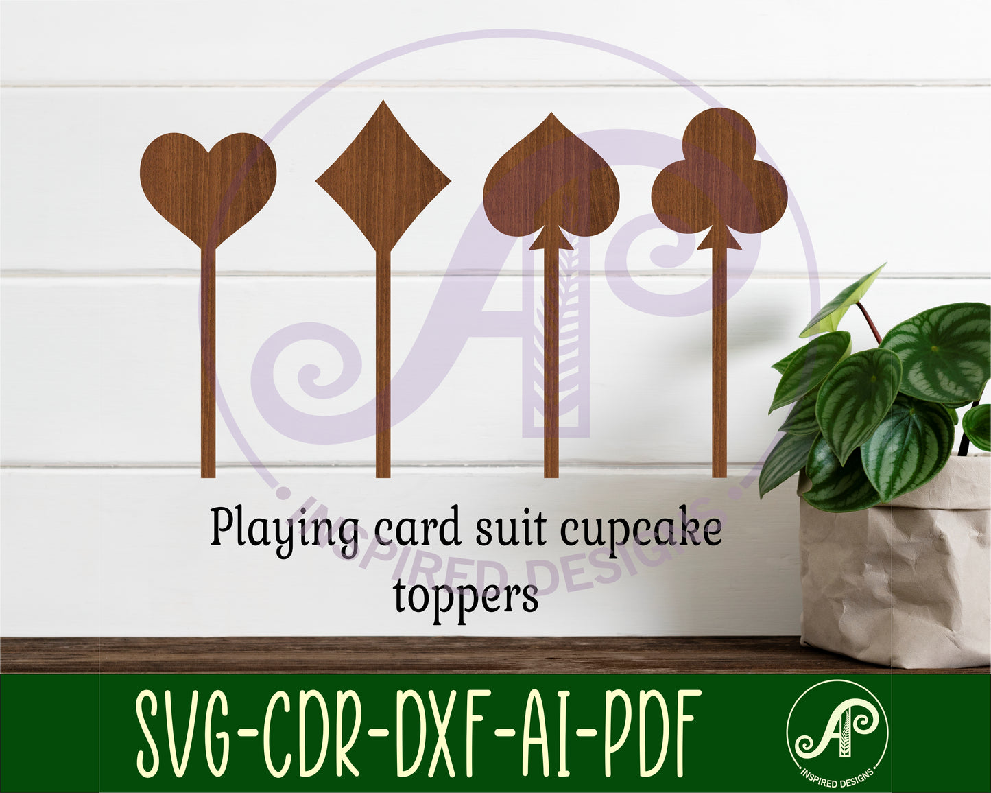 Playing card cake topper design SVG / DXF / AI / PDF / CDR