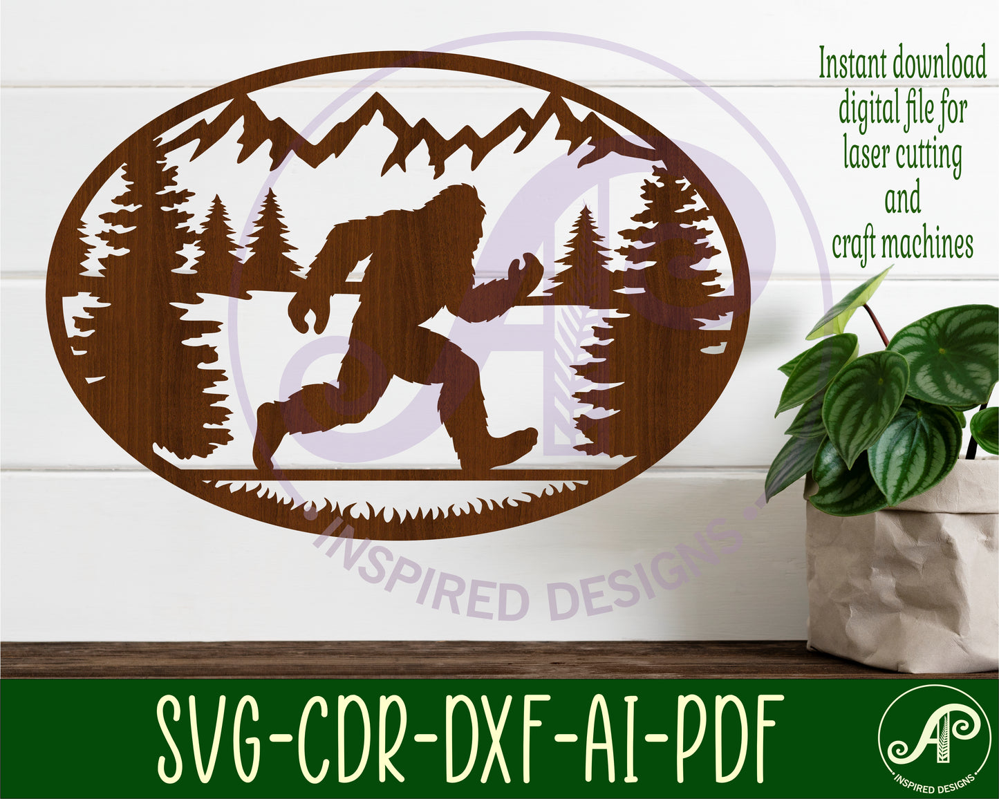 Bigfoot oval wall sign design SVG / DXF / AI / PDF / CDR