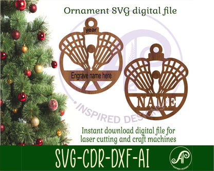 Lacrosse Christmas Ornament SVG laser cut files