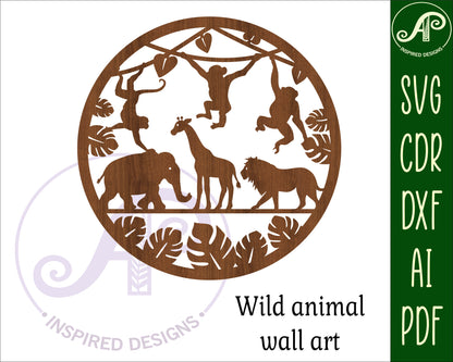 Wild animals wall sign design SVG / DXF / AI / PDF / CDR