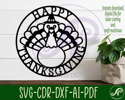 Happy thanksgiving wall sign design  SVG / DXF / AI / PDF / CDR