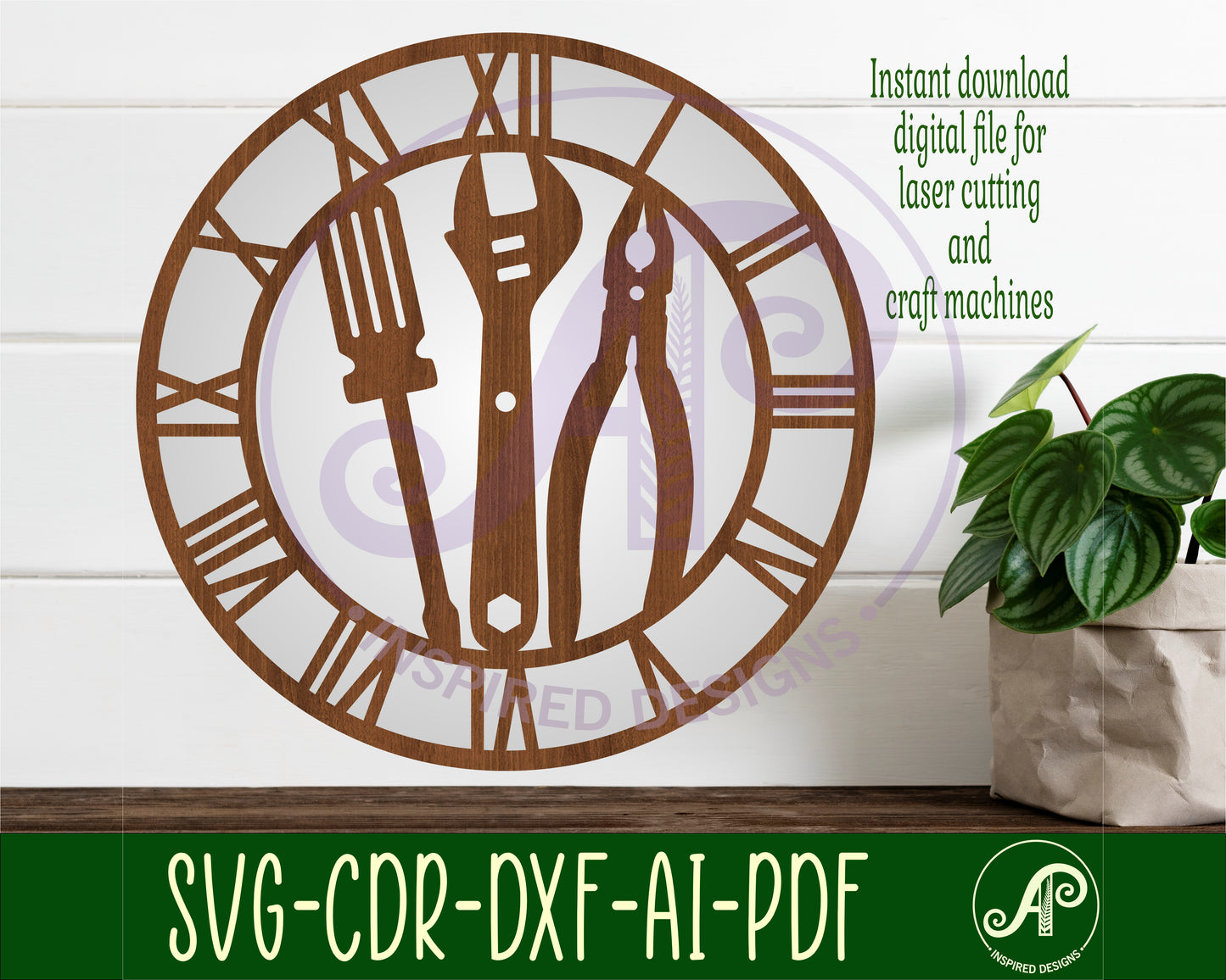 tools wall clock template designs