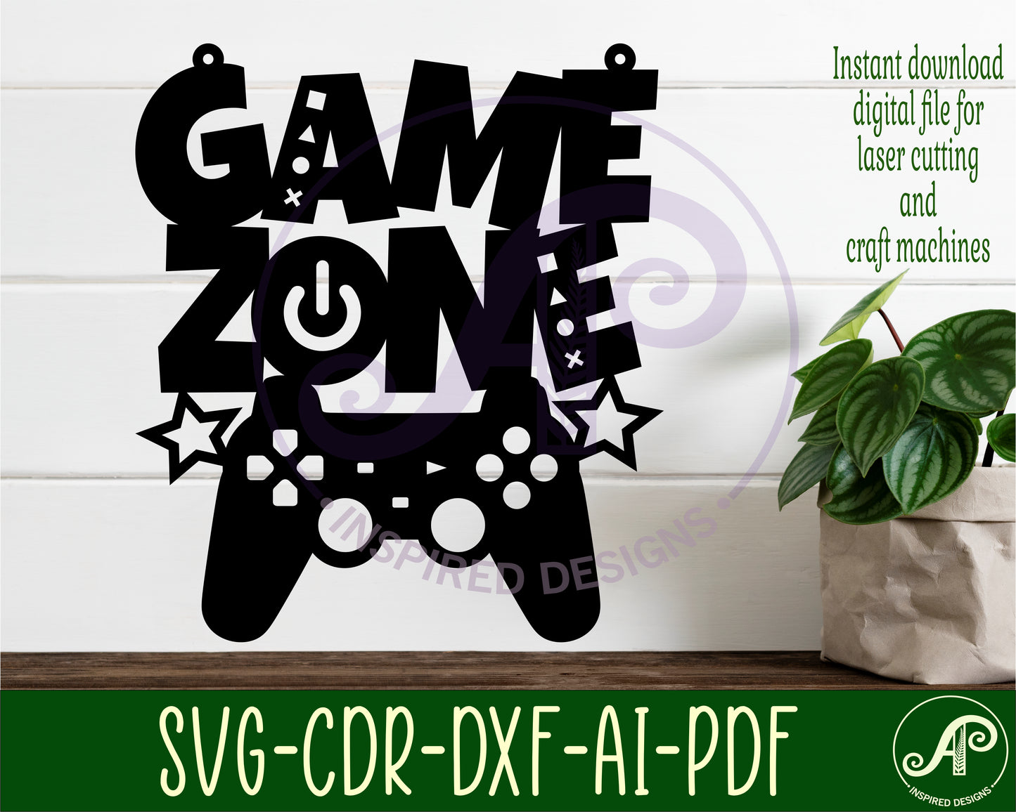 Game zone wall sign design SVG / DXF / AI / PDF / CDR