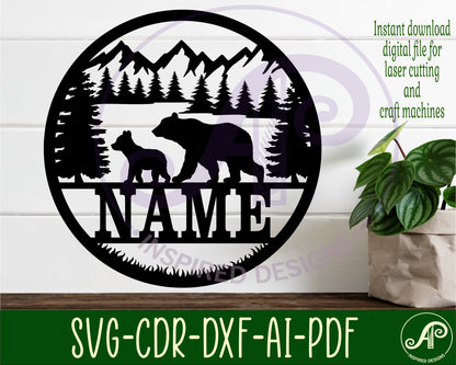 Bears name wall sign. SVG / DXF / AI / PDF / CDR