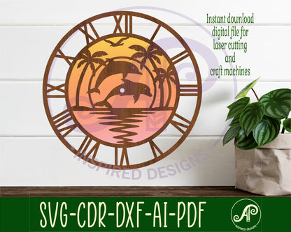 Dolphin clock template design