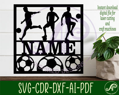 Soccer - football male name wall sign. SVG / DXF / AI / PDF / CDR