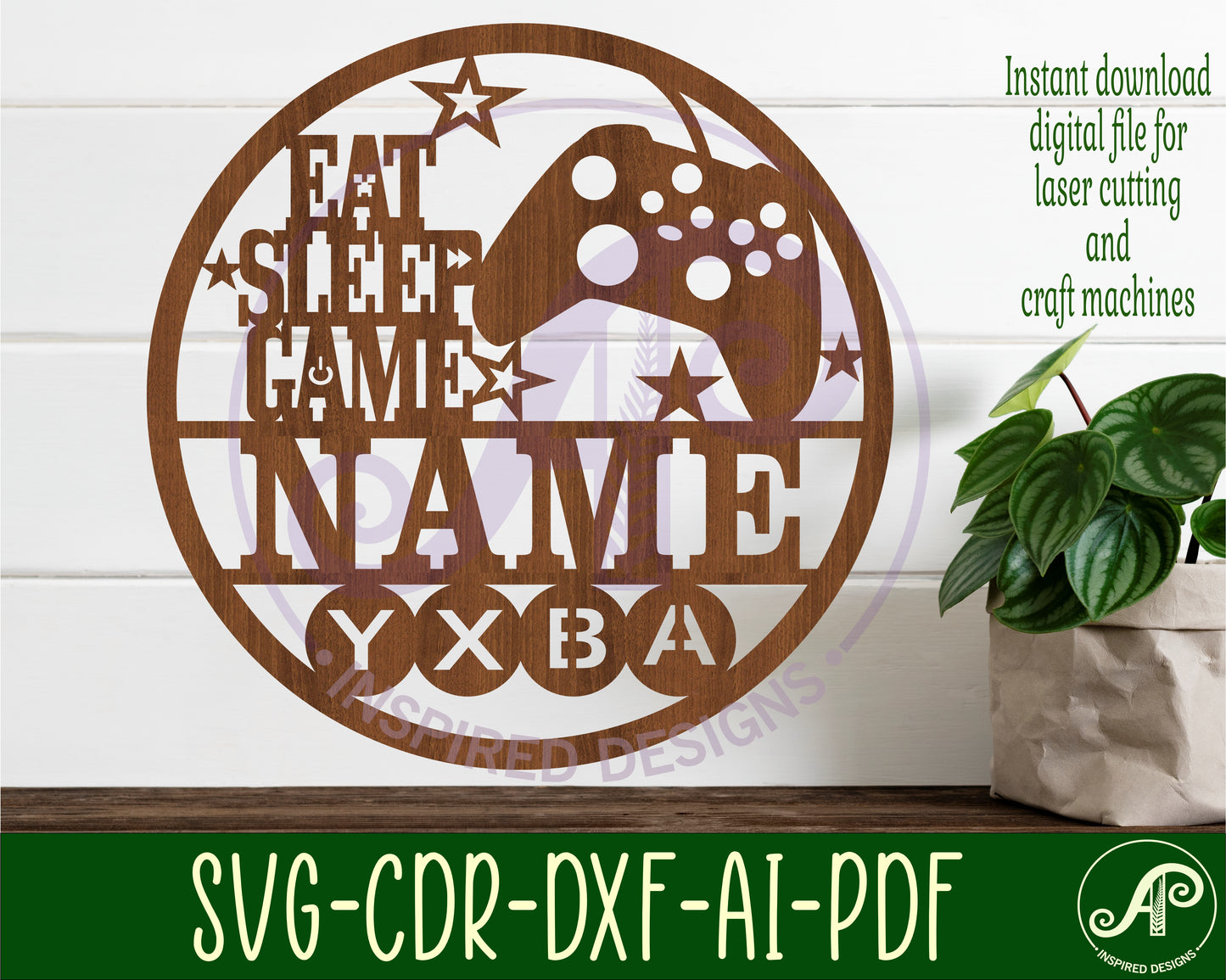 Gamer X name wall sign. SVG / DXF / AI / PDF / CDR