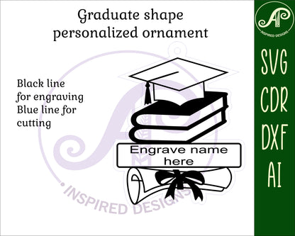 Graduate engraved ornament design SVG / DXF / AI