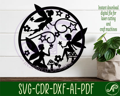 Fairies wall sign design SVG / DXF / AI / PDF / CDR