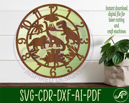 Dinosaur clock template design