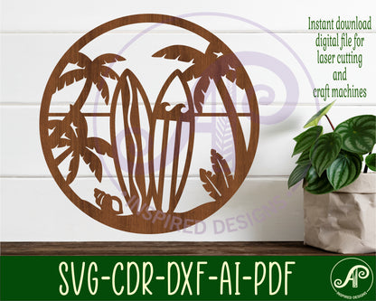 Surf boards beach wall sign design SVG / DXF / AI / PDF / CDR