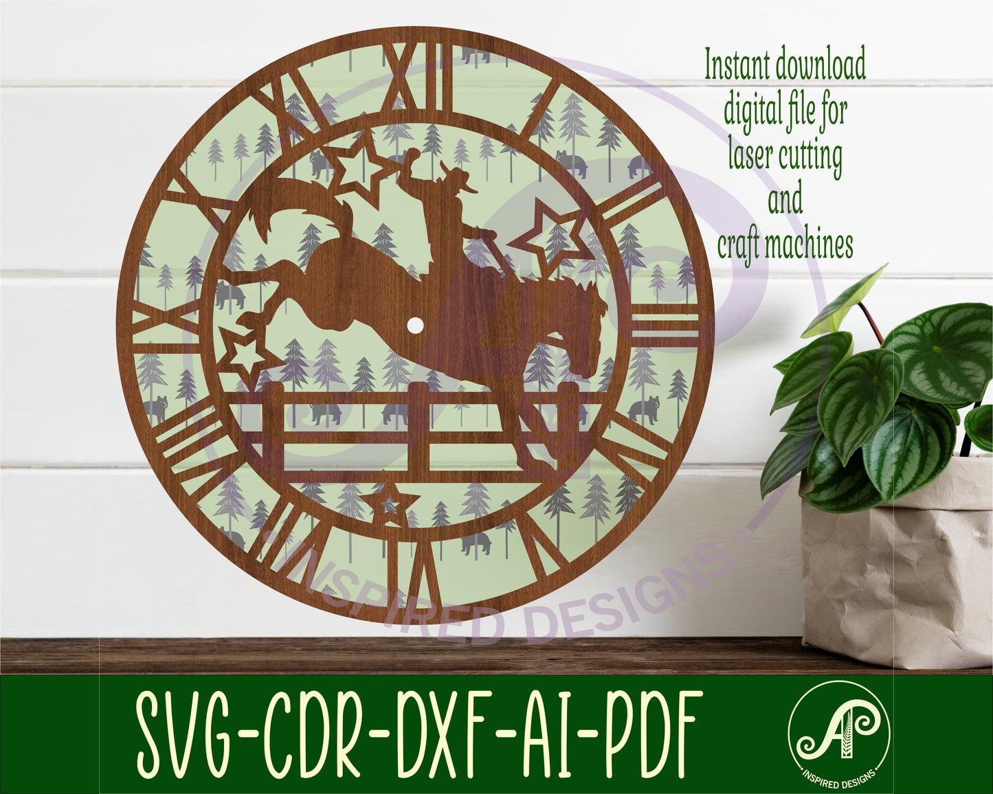 Rodeo clock template design