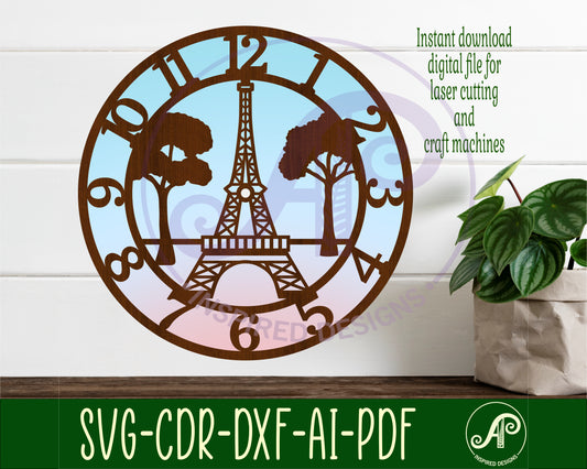 Eiffel tower wall clock template designs