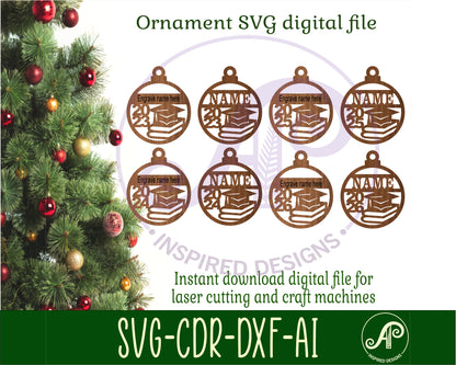 Graduate Christmas Ornament SVG laser cut files