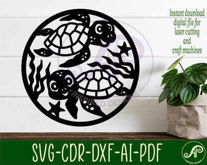 cute turtle wall sign design SVG / DXF / AI / PDF / CDR