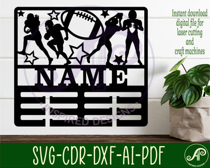 American football medal holder sign SVG / DXF / AI / PDF / CDR