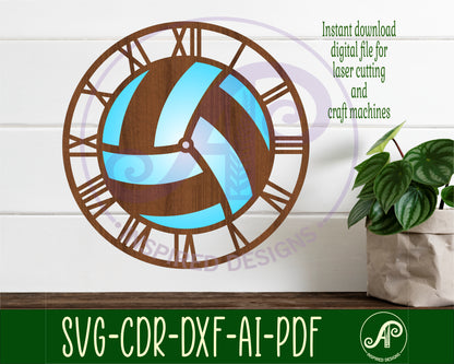 Volleyball clock template design