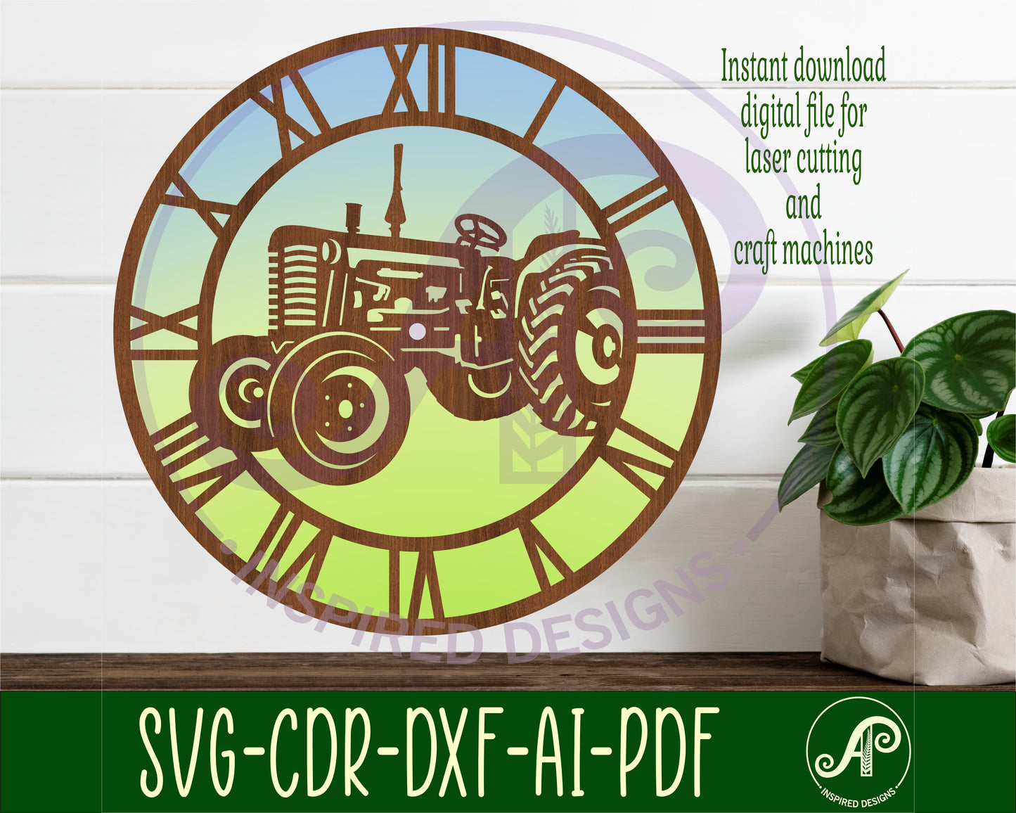 Tractor clock template design