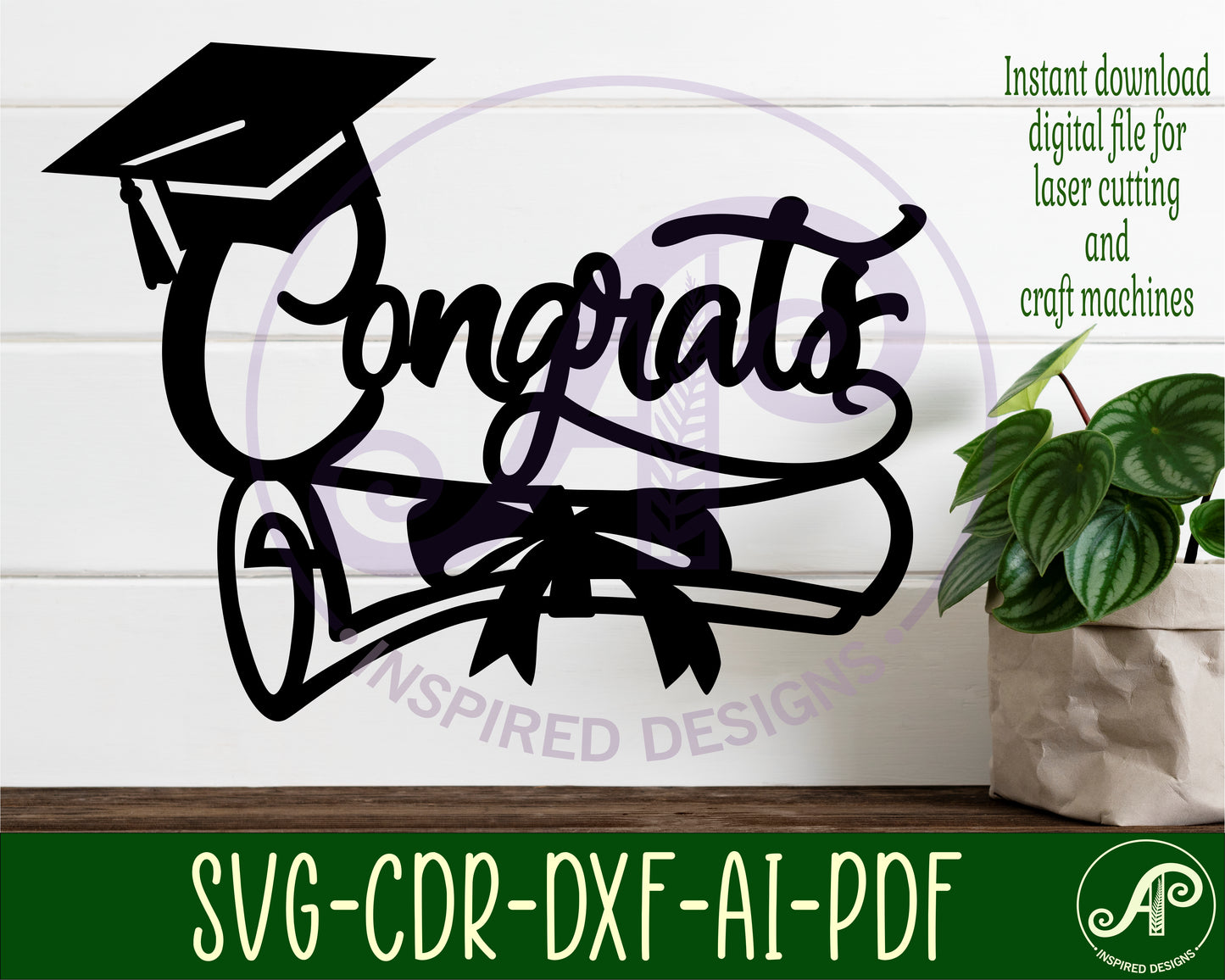 Congrats graduation wall sign design SVG / DXF / AI / PDF / CDR