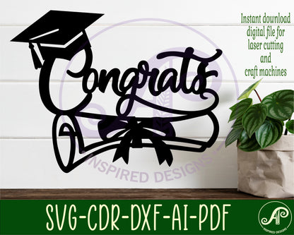 Congrats graduation wall sign design SVG / DXF / AI / PDF / CDR