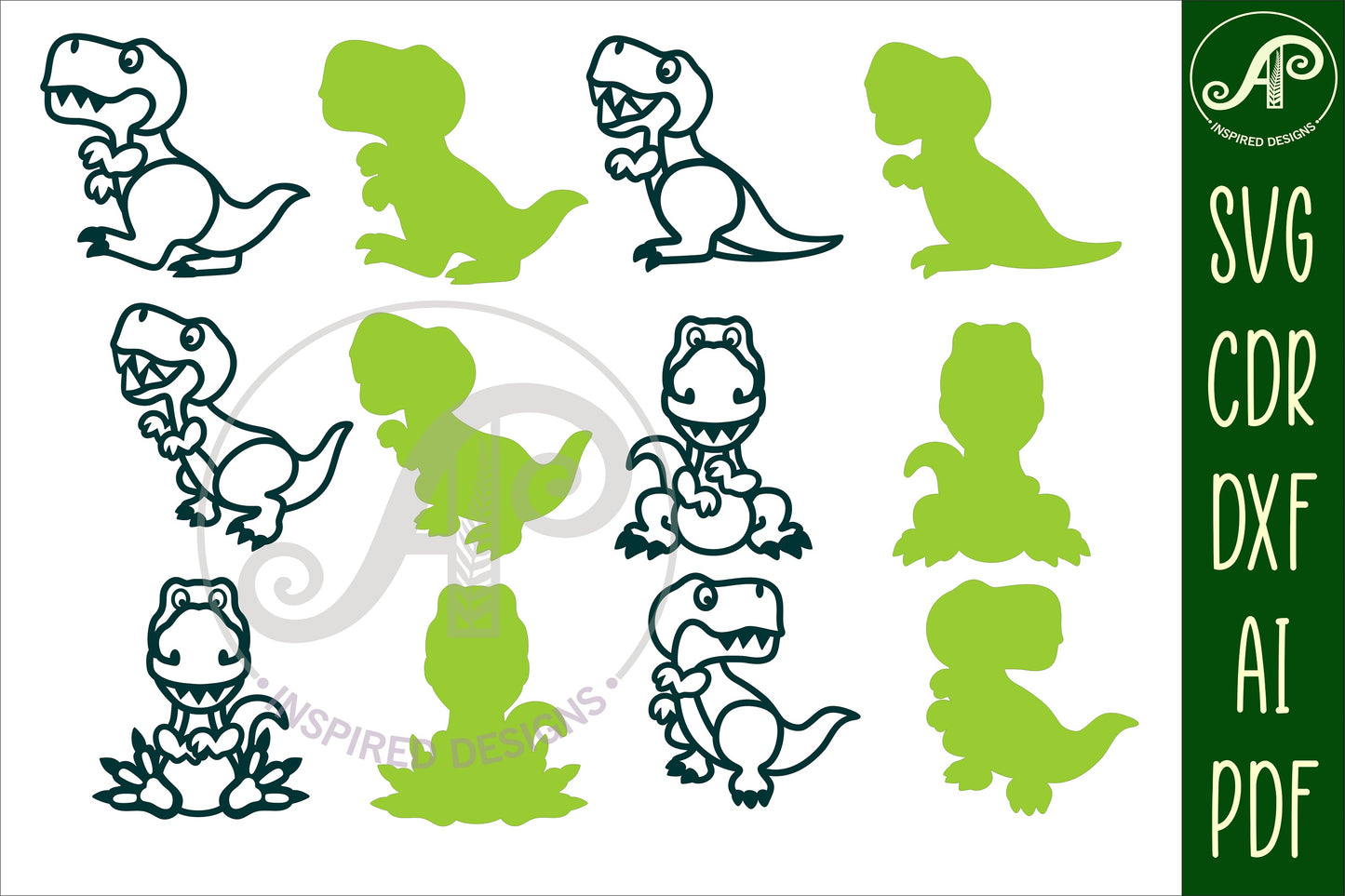 T Rex designs, 6 two layer shapes