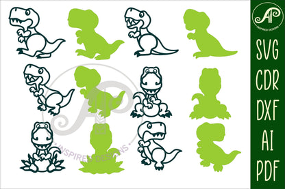 T Rex designs, 6 two layer shapes