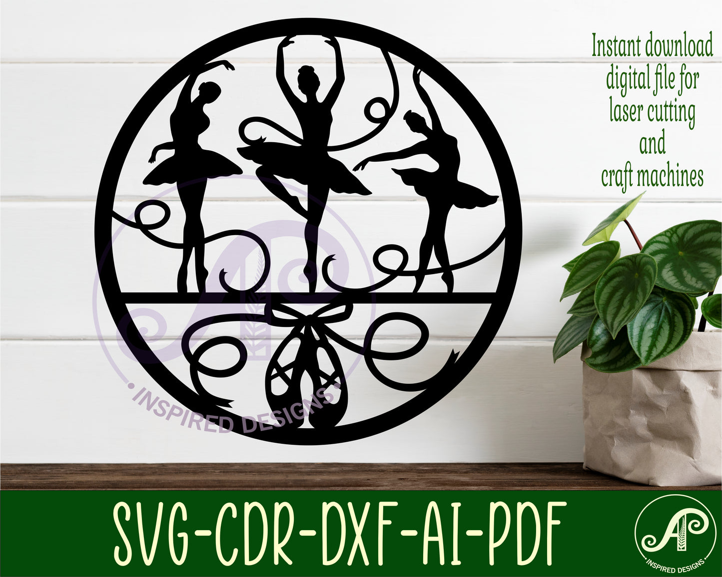 Ballerina wall sign design SVG / DXF / AI / PDF / CDR