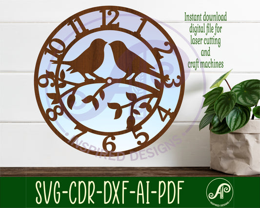 Love birds wall clock template designs