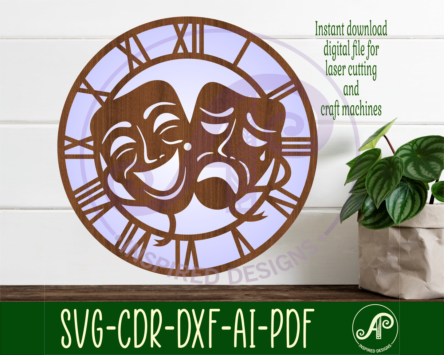 Performing arts wall clock template designs