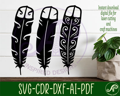 Huia Feathers NZ wall sign design SVG / DXF / AI / PDF / CDR