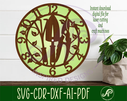 Gardeners wall clock template designs