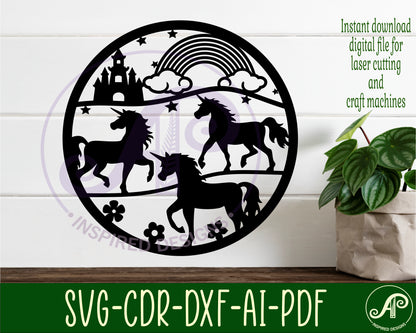 Unicorn wall sign design SVG / DXF / AI / PDF / CDR