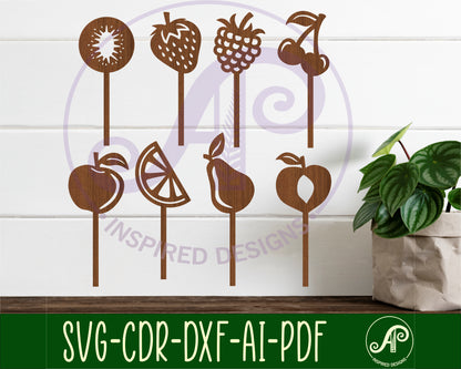 Fruit cupcake topper designs SVG / DXF / AI / PDF / CDR