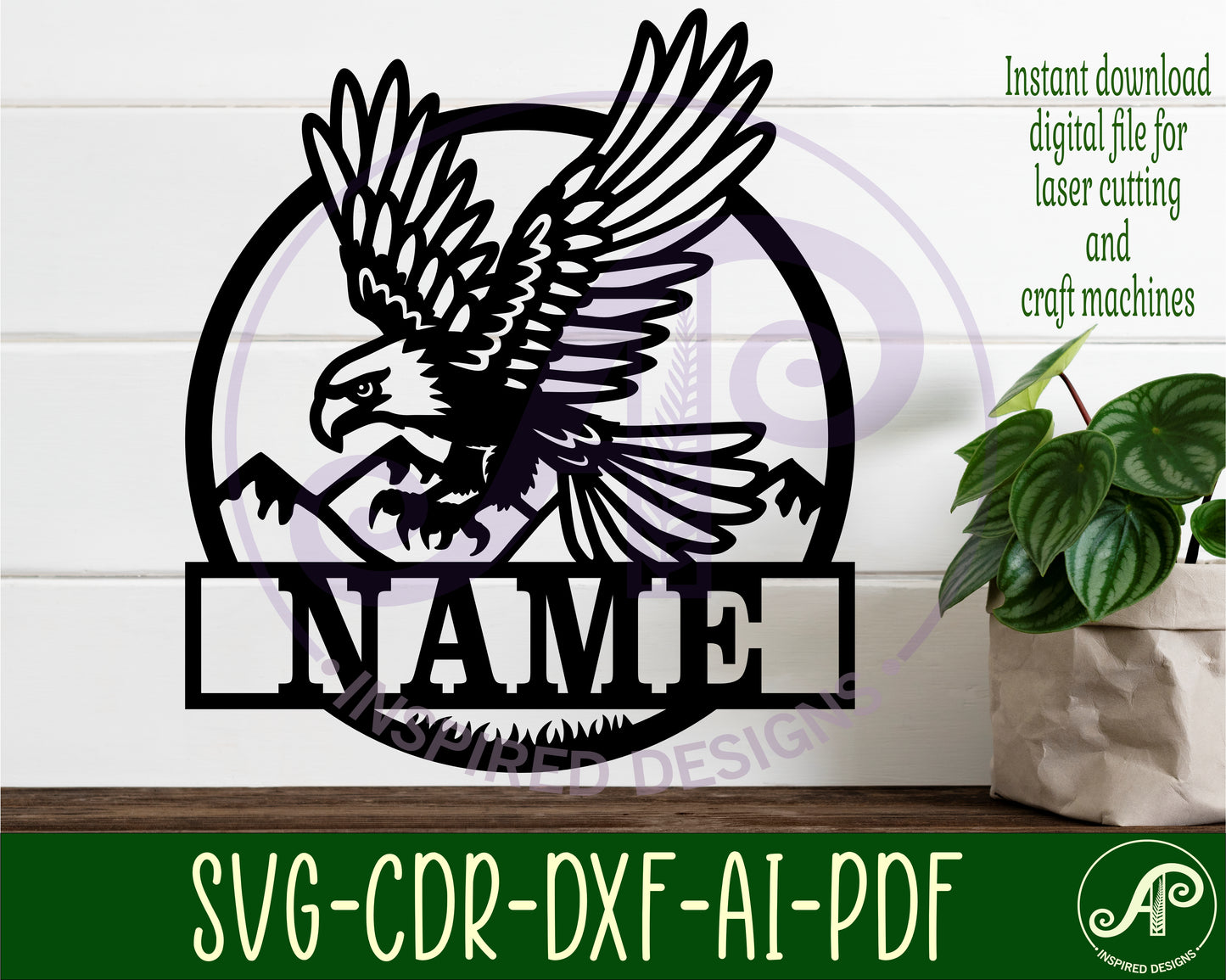 Eagle name wall sign. SVG / DXF / AI / PDF / CDR