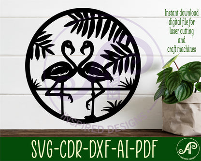 Flamingo wall sign design SVG / DXF / AI / PDF / CDR