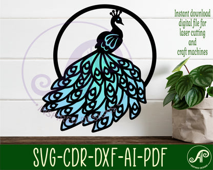 Peacock wall sign design SVG / DXF / AI / PDF / CDR