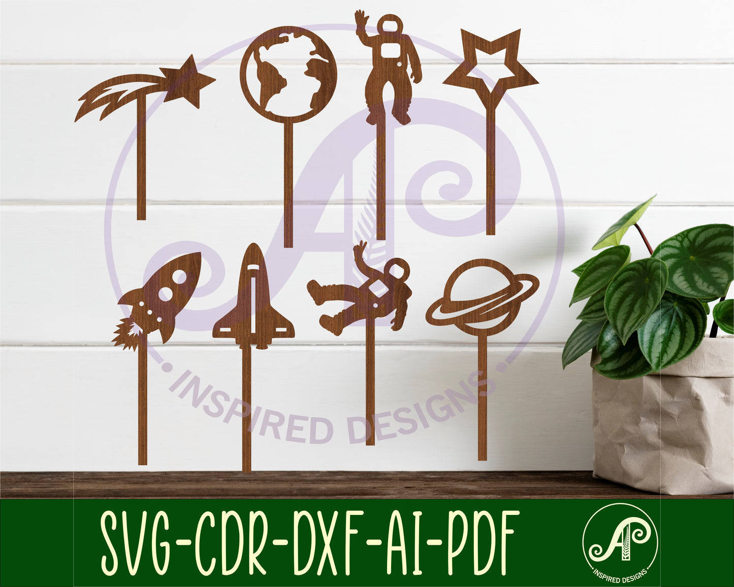 Space cupcake topper design SVG / DXF / AI / PDF / CDR