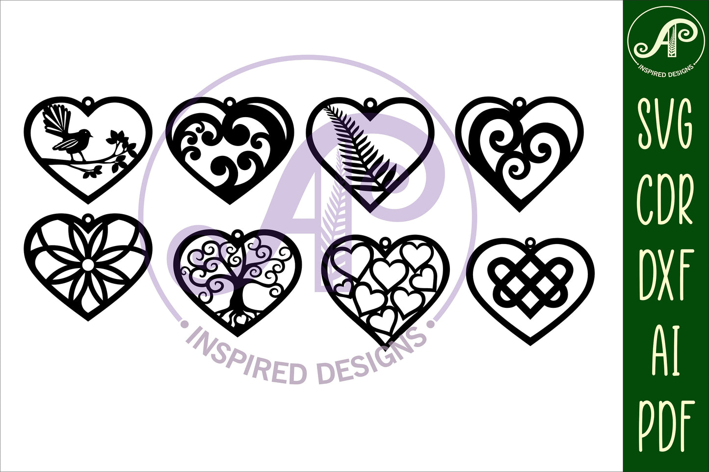 Heart wall designs SVG / DXF / AI / PDF / CDR