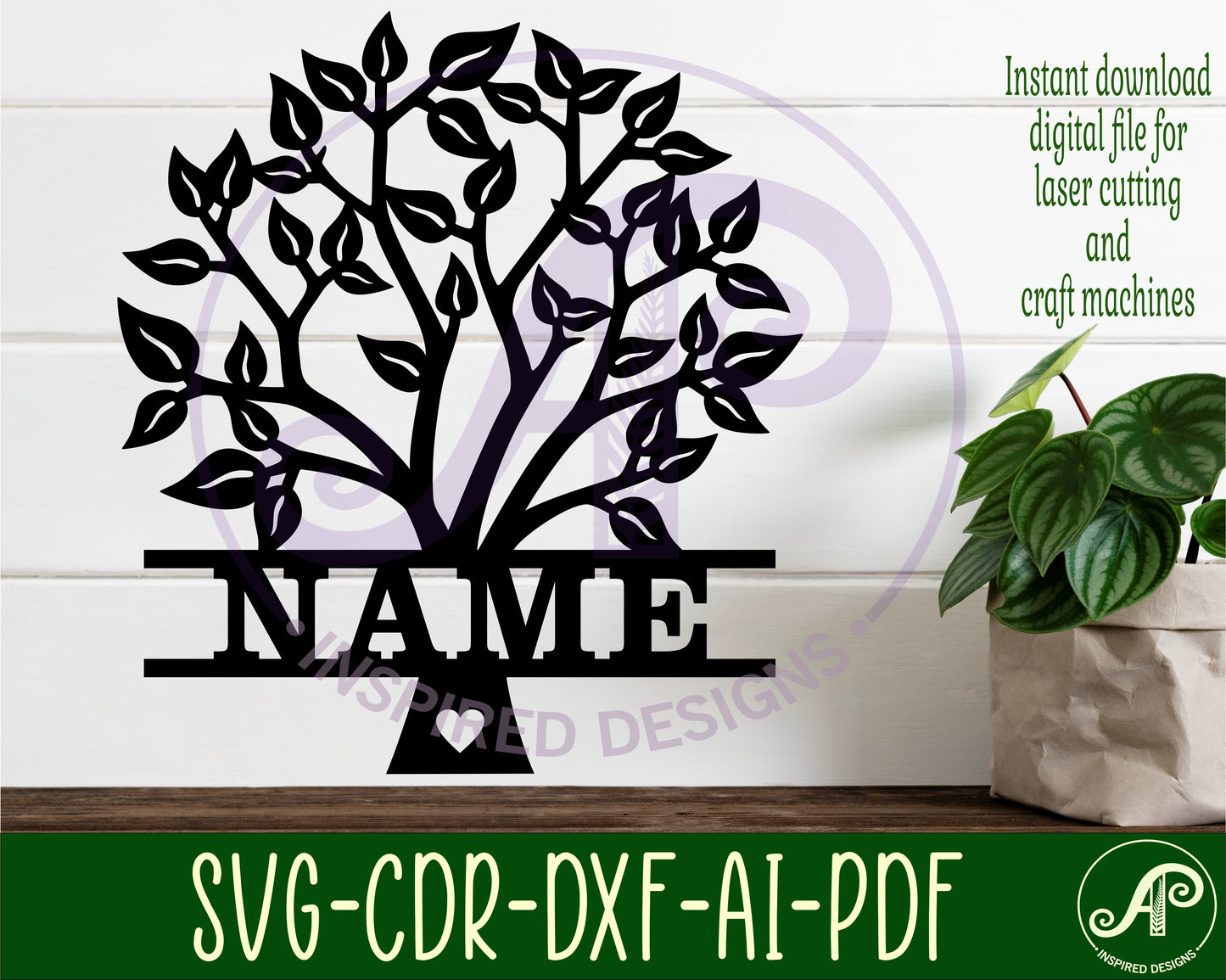 Family tree shape name sign SVG / DXF / AI / PDF / CDR